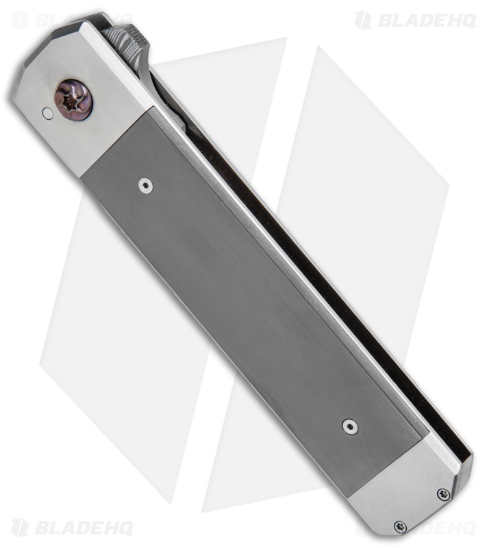Jason Clark Custom Straight Razor Flipper Knife Zirc/Ti (3.4" Damasteel)