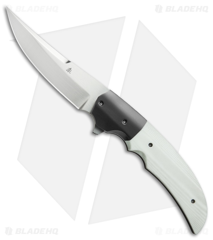 Jason Clark Persian Flipper Knife White G-10/Zirconium (3.75" Hand Rubbed Satin)