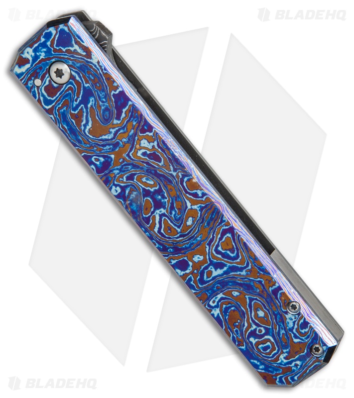 Jason Clark Straight Dagger Flipper Knife Timascus (3.625" Damascus)