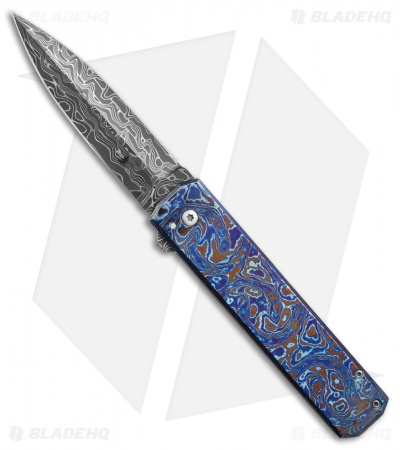 Jason Clark Straight Dagger Flipper Knife Timascus (3.625" Damascus)