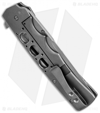 Jason Clark Custom Tanto Framelock Flipper Black C-Tek Knife (3.50" Stonewash)