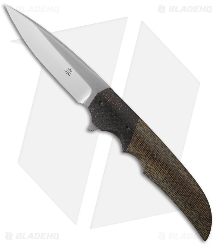 Jason Clark Drop Point Flipper Frame Lock Knife Micarta/LSCF (3.5" Satin)