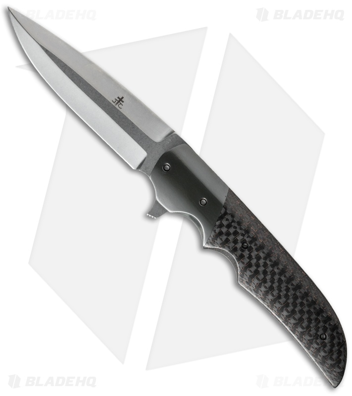 Jason Clark Custom Drop Point Flipper Zirconium/LSCF (3.75" Stonewash)