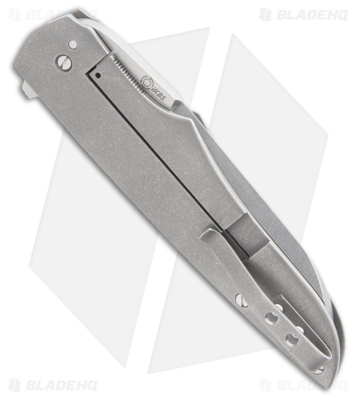 Jason Clark Custom Wharncliffe Duplex Grind Flipper Knife (3.5" Stonewash)