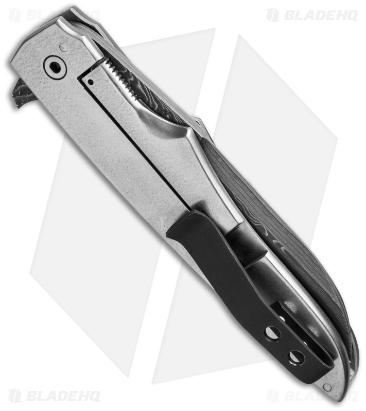 Jason Clark Hybrid Wharncliffe Frame Lock Knife Zr/CF (San Mai Damascus)