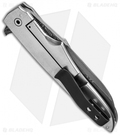 Jason Clark Hybrid Wharncliffe Frame Lock Knife Zr/CF (San Mai Damascus)