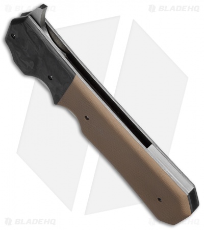 Jason Clark Kwaiken Flipper Knife Carbon Fiber/Brown G-10 (3.5" Satin)