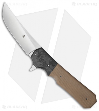 Jason Clark Kwaiken Flipper Knife Carbon Fiber/Brown G-10 (3.5" Satin)