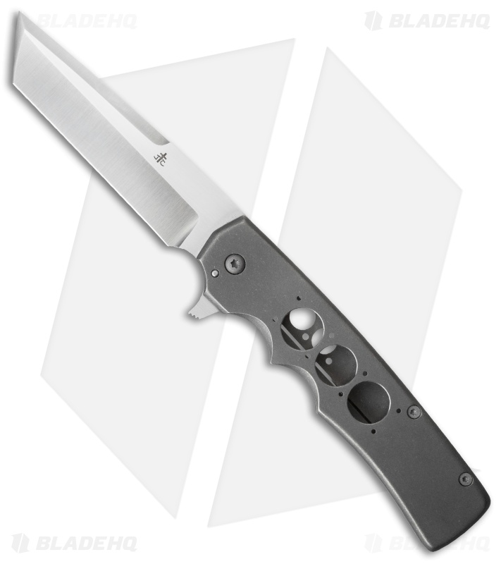 Jason Clark Custom Tanto Flipper Knife Titanium (3.7" Satin)
