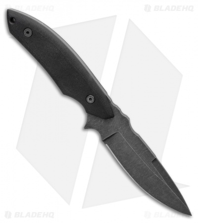Jeff Hall Custom Heat Seeker Fixed Blade Knife Black G10 (4.6" Gray Stonewash)