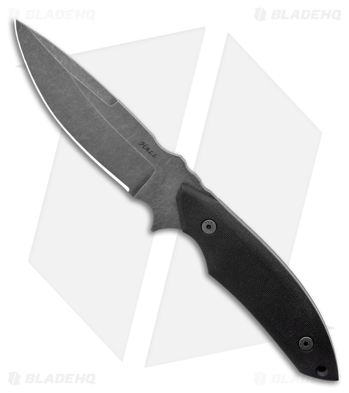 Jeff Hall Custom Heat Seeker Fixed Blade Knife Black G10 (4.6" Gray Stonewash)