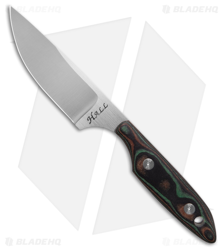 Jeff Hall Custom Neck Knife Paper Camo Micarta (2.25" Satin)