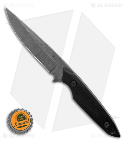 Jeff Hall Custom Small Envoy Fixed Blade Knife Black G10 (4.5" Gray Stonewash)