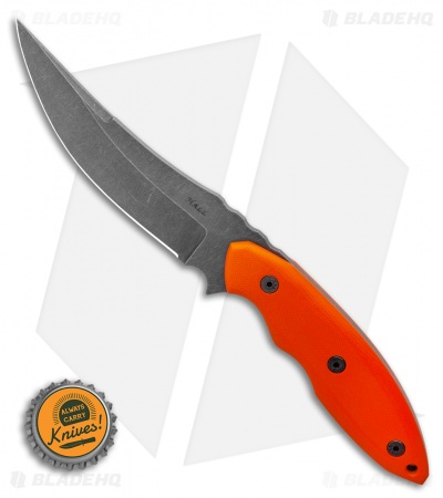 Jeff Hall Custom Persian Fixed Blade Knife Orange G10 (5.25" Gray SW)
