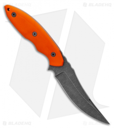 Jeff Hall Custom Persian Fixed Blade Knife Orange G10 (5.25" Gray SW)