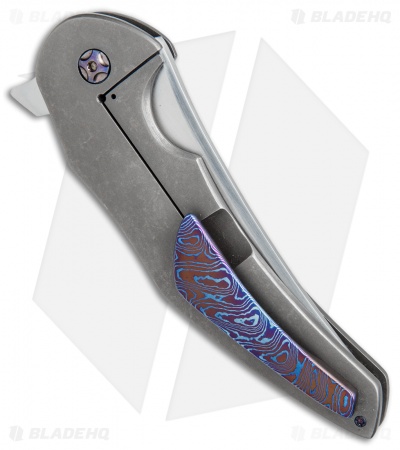 Jeff VanderMeulen Custom Instigator #6 Flipper Titanium w/MokuTi Clip (4" Satin)