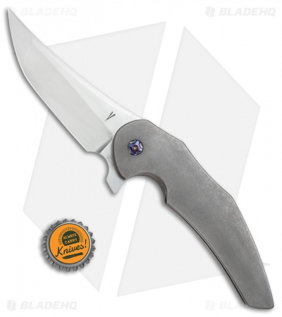 Jeff VanderMeulen Custom Instigator #6 Flipper Titanium w/MokuTi Clip (4" Satin)