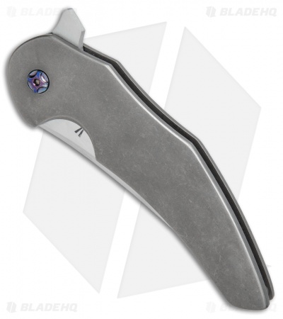 Jeff VanderMeulen Custom Instigator #6 Flipper Titanium w/MokuTi Clip (4" Satin)
