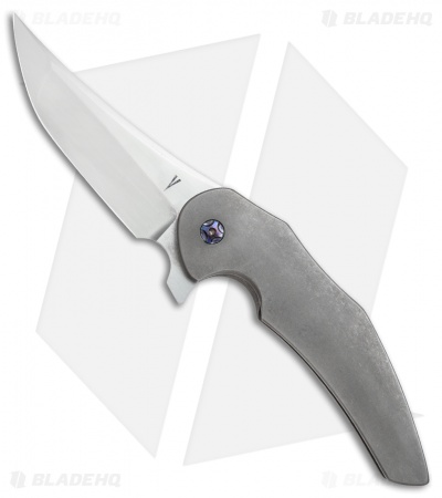 Jeff VanderMeulen Custom Instigator #6 Flipper Titanium w/MokuTi Clip (4" Satin)