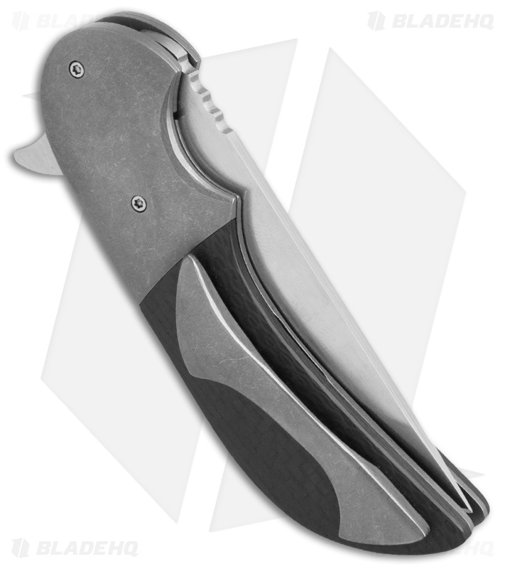 Jeff VanderMeulen Custom Micro Intro Flipper Knife Carbon Fiber (3.25" Satin)