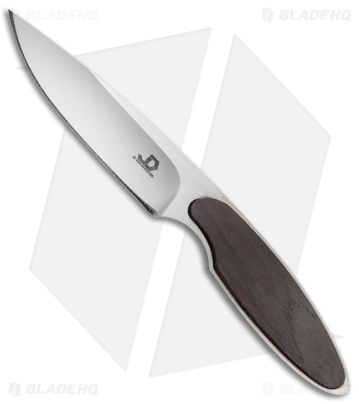 JD Van Deventer V1 Slim Neck Knife Fixed Blade Ebony Wood (2.75" Satin)