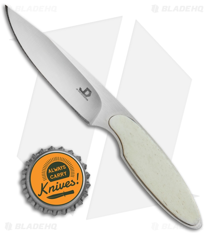 JD Van Deventer V1 Slim Neck Knife Fixed Blade Giraffe Bone (2.75" Satin)