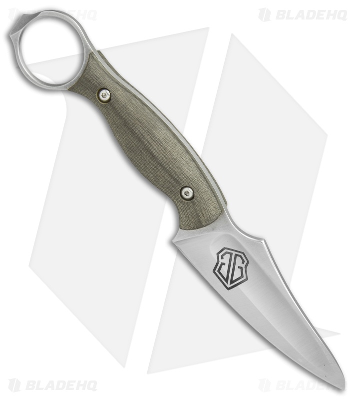 John Gray Custom Accomplice Bowie Knife Green Micarta (3.625" Satin)