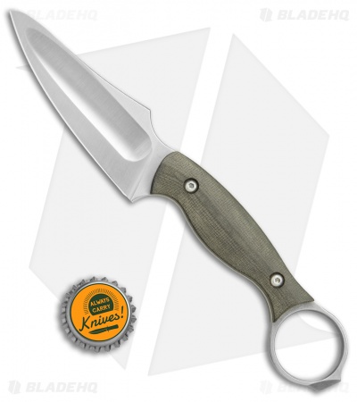 John Gray Custom Accomplice Bowie Knife Green Micarta (3.625" Satin)