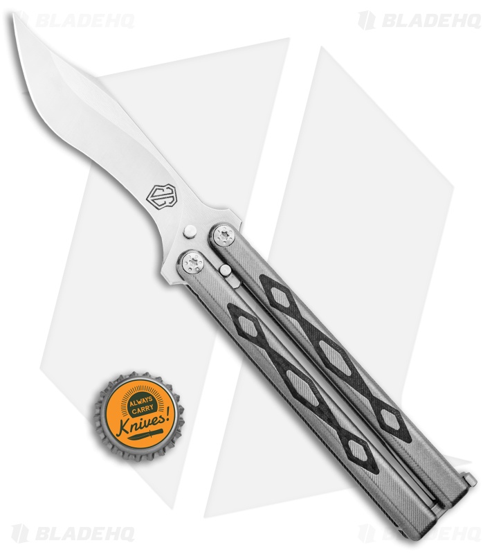 John Gray Custom Balisong Butterfly Knife Titanium w/ Carbon Fiber (4.25" Satin)