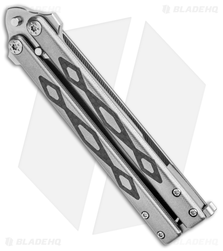 John Gray Custom Balisong Butterfly Knife Titanium w/ Carbon Fiber (4.25" Satin)