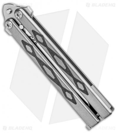 John Gray Custom Balisong Butterfly Knife Titanium w/ Carbon Fiber (4.25" Satin)