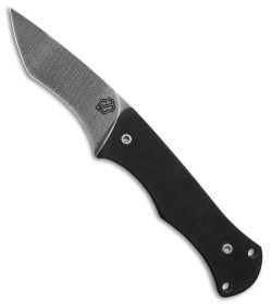 John Gray Custom Tanto Fixed Blade Knife Tero Tuf Black (3.5" Acid Wash)