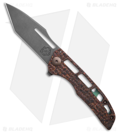 John Gray Custom Slitter Flipper Frame Lock Red/Black/Green Ti ( 4.00" Dark SW)