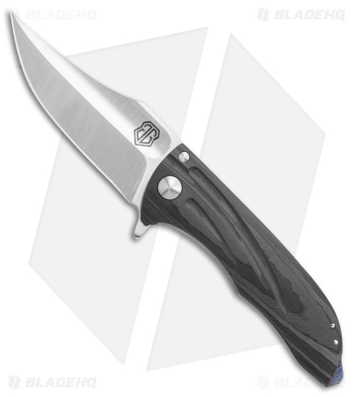 John Gray Custom Splitter Frame Lock Knife Marbled Carbon Fiber (3.375" Satin)