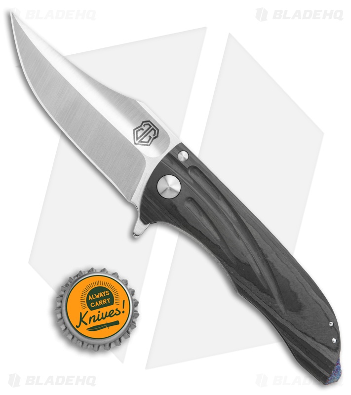 John Gray Custom Splitter Frame Lock Knife Marbled Carbon Fiber (3.375" Satin)