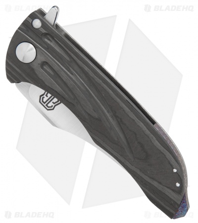 John Gray Custom Splitter Frame Lock Knife Marbled Carbon Fiber (3.375" Satin)