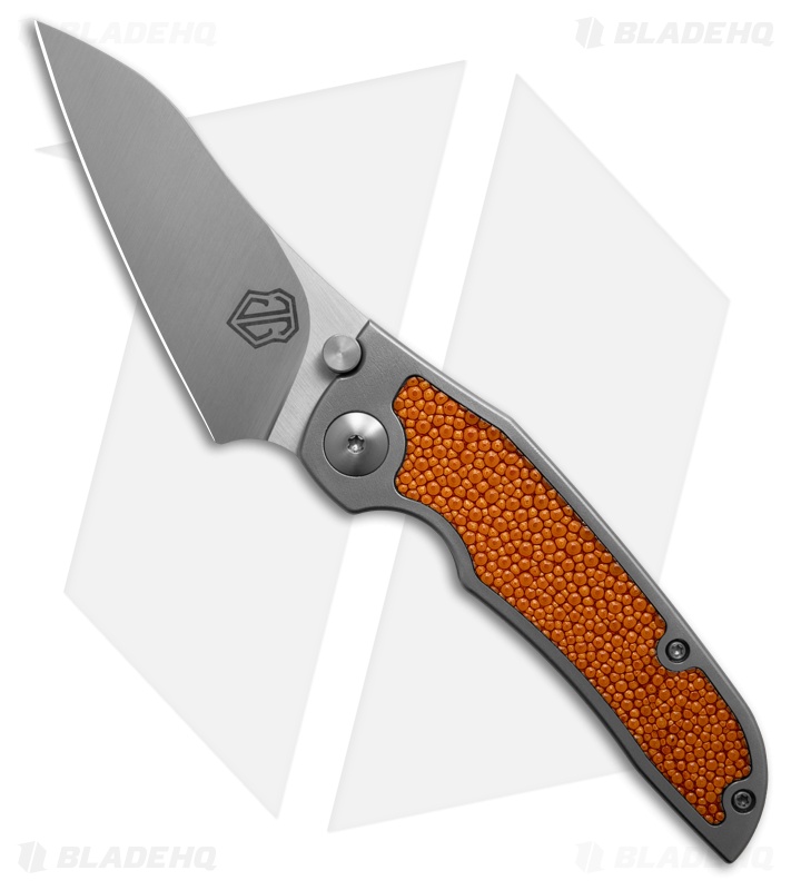 John Gray Custom THUCK Gen II MagnaCut Knife Ti/Orange Inlay (3.75" Satin)
