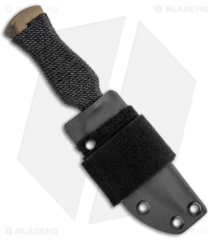 John Gray Custom Dagger Fixed Blade Knife (3.9" Flamed Titanium)
