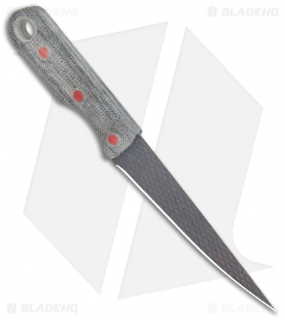John Gray Knives Custom Fixed Blade Fillet Knife Black Terotuf (5" Graytanium)