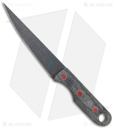 John Gray Knives Custom Fixed Blade Fillet Knife Black Terotuf (5" Graytanium)
