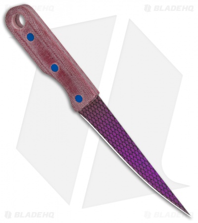 John Gray Knives Custom Fixed Blade Fillet Knife Red Terotuf (5" Graytanium)