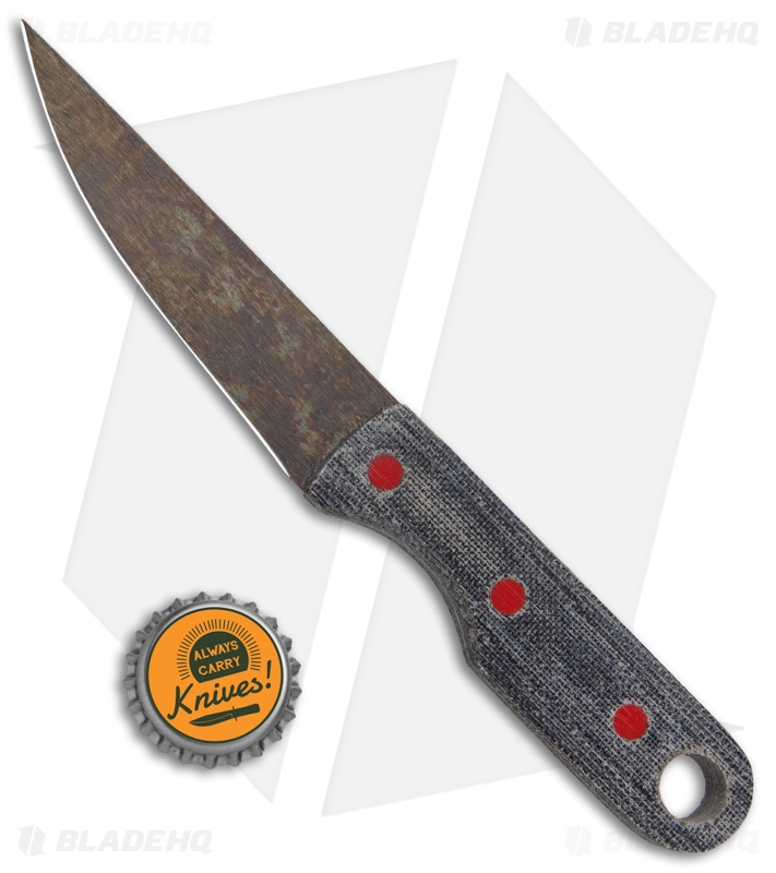 John Gray Knives Custom Fixed Blade Steak Knife Black Terotuf (3.5" Graytanium)