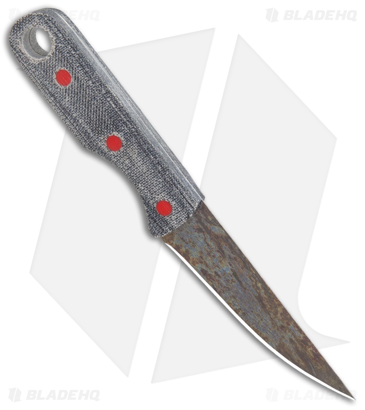 John Gray Knives Custom Fixed Blade Steak Knife Black Terotuf (3.5" Graytanium)