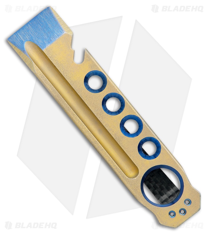 John Gray Titanium Bottle Opener Pry Bar Bronze/Blue (4.5")