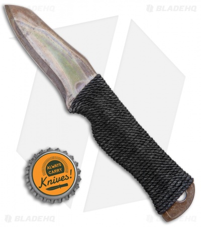John Gray Custom Wharncliffe Fixed Blade Knife Heat Treated Ti (3" Flamed) 