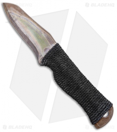 John Gray Custom Wharncliffe Fixed Blade Knife Heat Treated Ti (3" Flamed) 