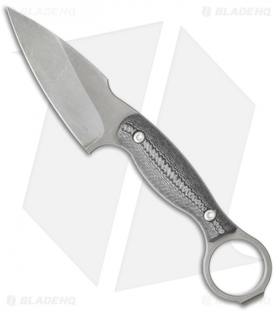 John Gray Custom Accomplice Fixed Blade Knife Black/Gray G-10 (3.25" Acid SW)