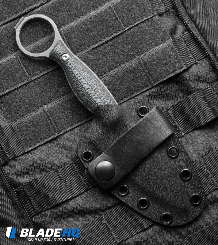 John Gray Custom Accomplice Fixed Blade Knife Black/Gray G-10 (3.25" Acid SW)