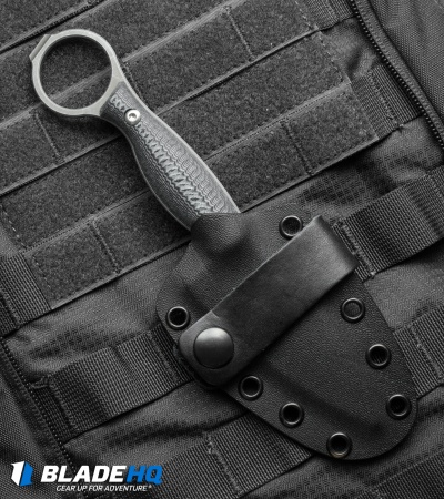 John Gray Custom Accomplice Fixed Blade Knife Black/Gray G-10 (3.25" Acid SW)