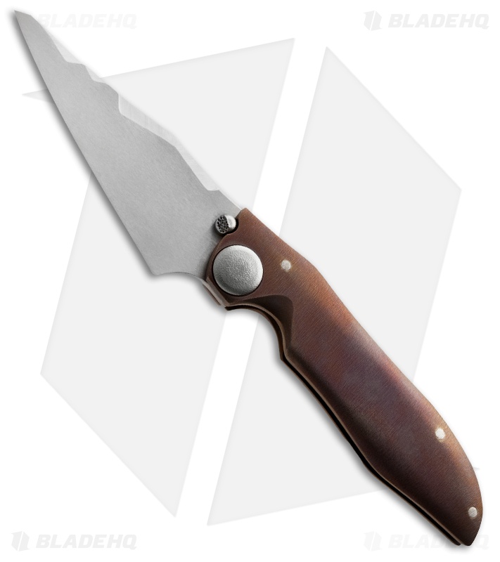 John Gray Custom THUCK Frame Lock Knife Bronze Titanium (3.5" Satin)